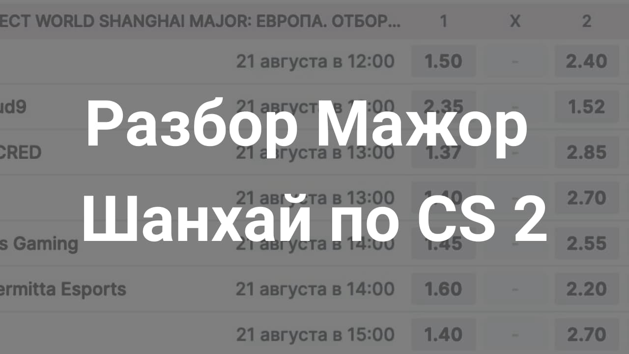 Картинка для Варианты и анализ ставок на Мажор по CS 2