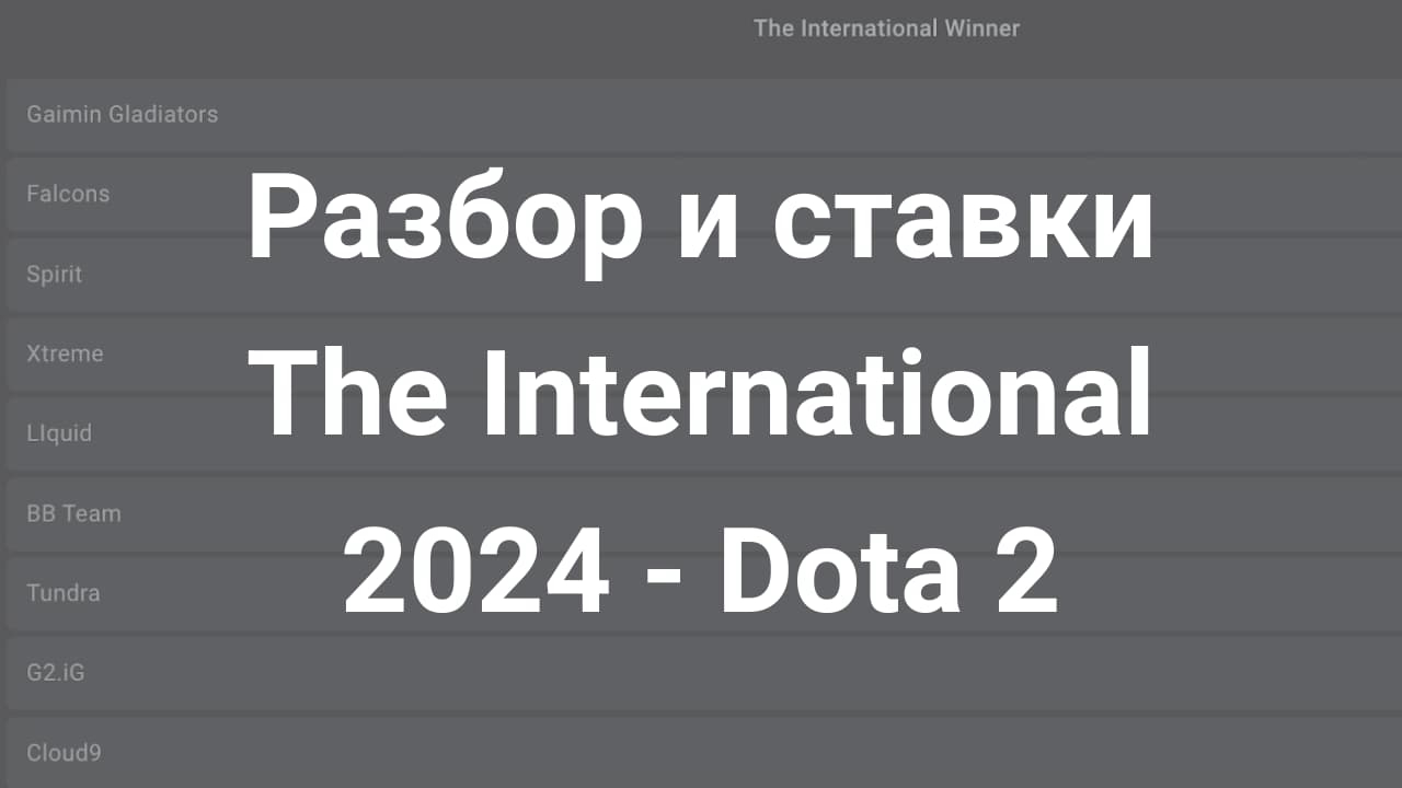 Картинка для Разбор и ставки The International 2024